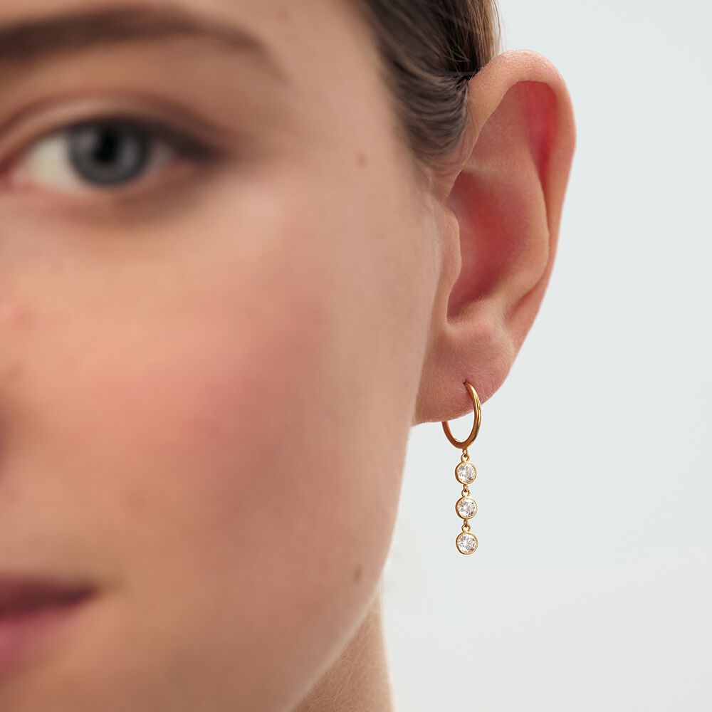Créoles BRILLANT - Cristal / Doré - Boucles d'oreilles fantaisies  | Agatha