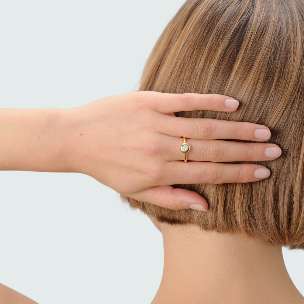 Bague fine OD&Eacute;ON - Cristal / Dor&eacute; - Bagues fines  | Agatha
