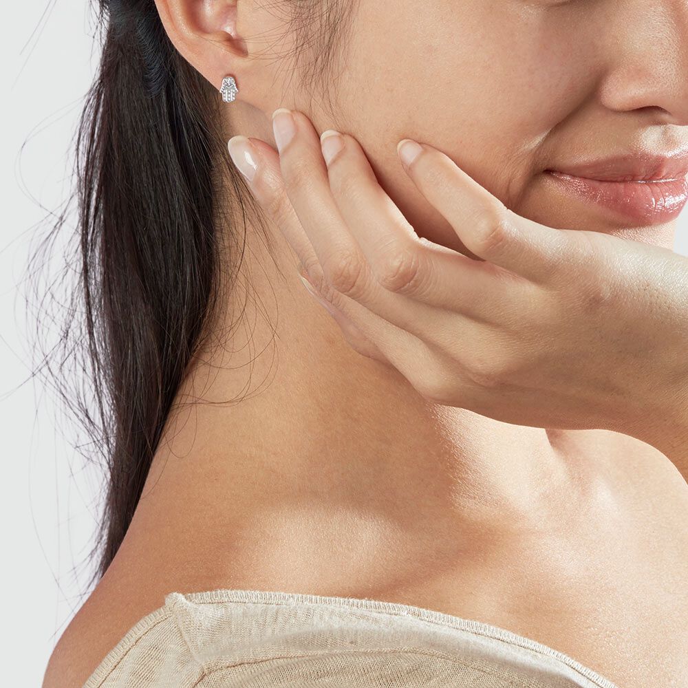 Piercing puce FATMA - Cristal / Argent&eacute; - Argent v&eacute;ritable  | Agatha