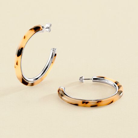 Créoles BOUCLE - Noir / Argenté - Boucles d'oreilles  | Agatha