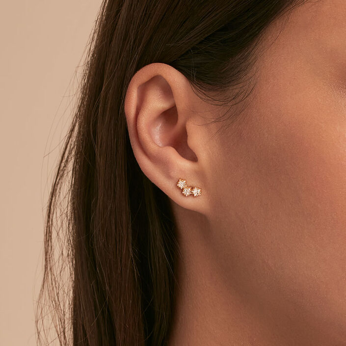 Piercing puce SHINE - Cristal / Doré - Piercings  | Agatha