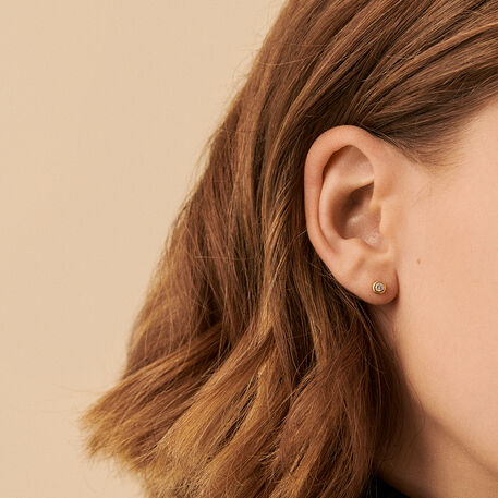 Boucles d'oreilles puces BRILLANT - Cristal / Doré - Boucles d'oreilles puces  | Agatha