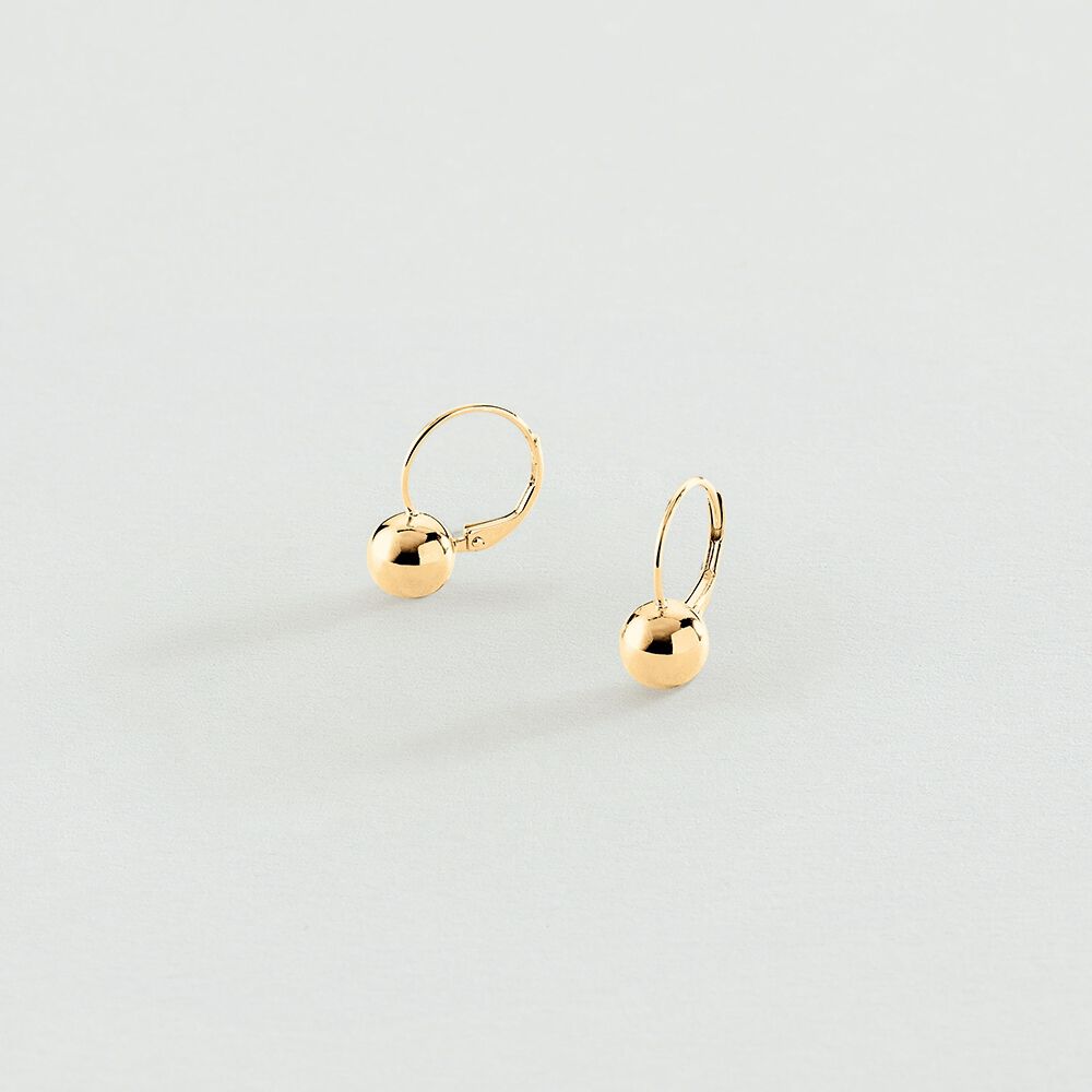 Boucles d'oreilles pendantes BOUL - Doré - Boucles d'oreilles boule  | Agatha