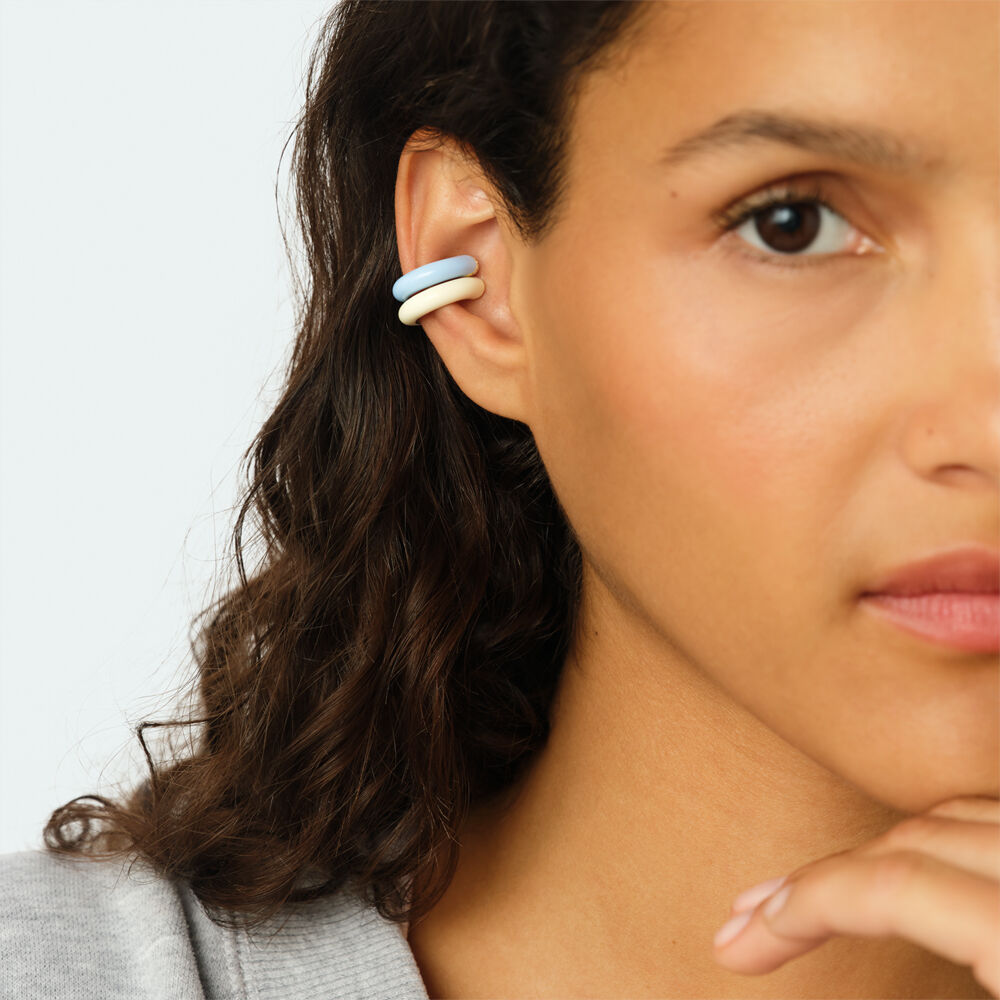 Piercing ear cuff LEO - Blanc / Dor&eacute; - Piercings  | Agatha