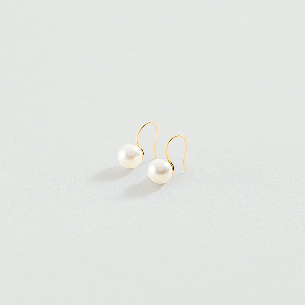 Boucles d'oreilles pendantes PEARLY - Perle / Doré - Boucles d'oreilles fantaisies  | Agatha