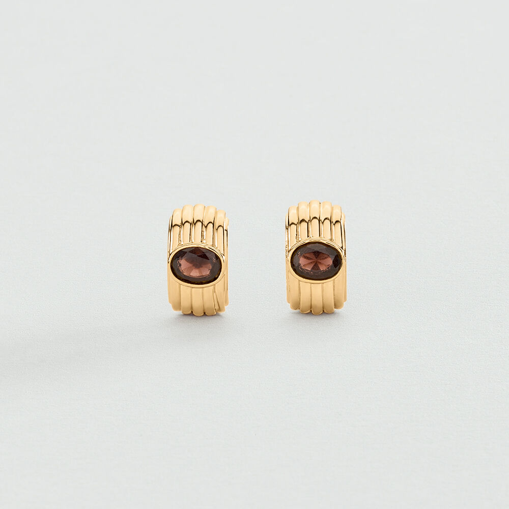 Boucles d'oreilles pendantes HAUSSMANN - Marron / Doré - Boucles d'oreilles pendantes  | Agatha