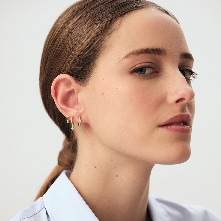 Piercing créole MIX& MATCH - Cristal / Doré - Boucles d'oreilles  | Agatha