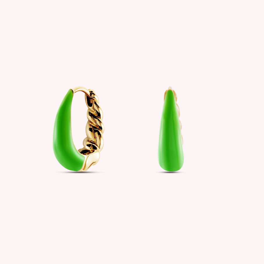 Créoles ATMA - Vert / Doré - Boucles d'oreilles  | Agatha