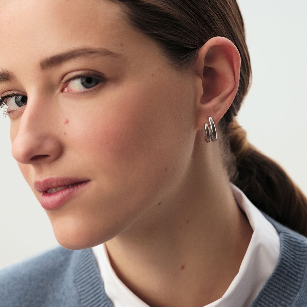 Boucles d'oreilles pendantes TRIJONC - Argent&eacute; - Boucles d'oreilles fantaisies  | Agatha