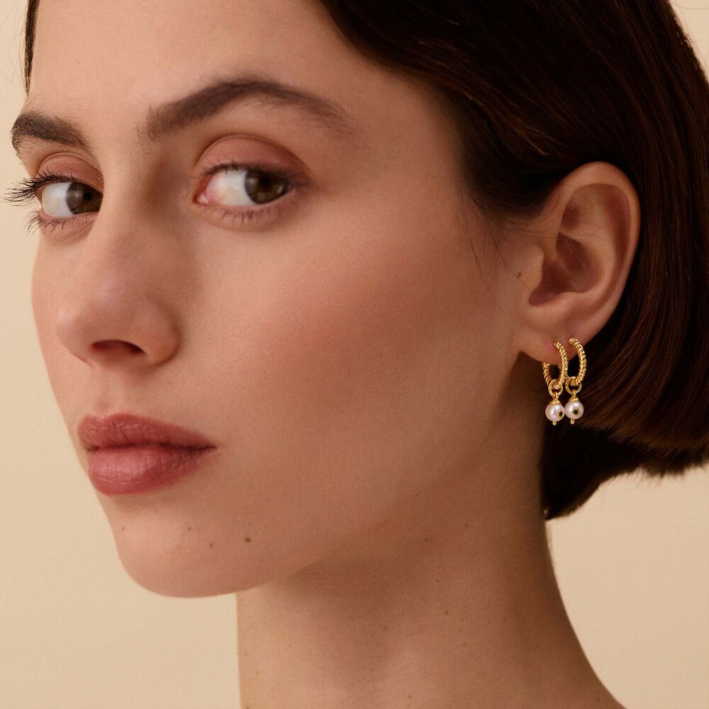 Créoles DIONE - Perle / Vert - Boucles d'oreilles fantaisies  | Agatha