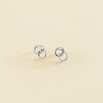 Boucles d'oreilles puces RONDOU - Cristal / Argenté - Boucles d'oreilles puces  | Agatha