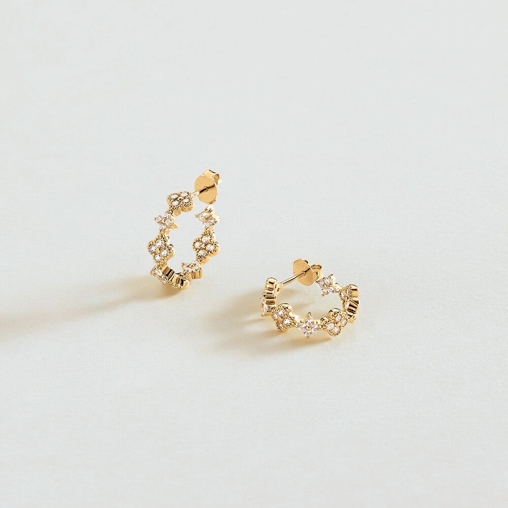 Créoles BELOVED - Cristal / Doré - Boucles d'oreilles fantaisies  | Agatha