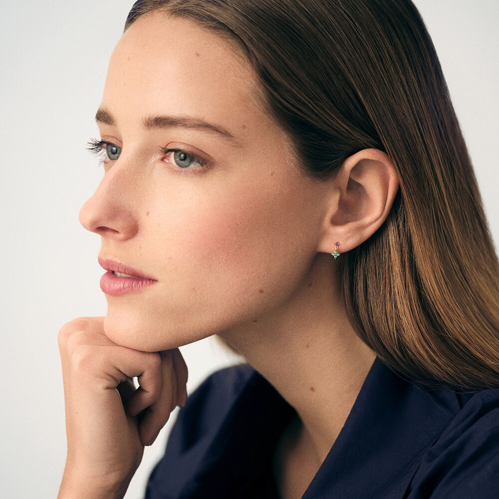 Boucles d'oreilles puces BELOVED - Multicolore / Dor&eacute; - Boucles d'oreilles puces  | Agatha