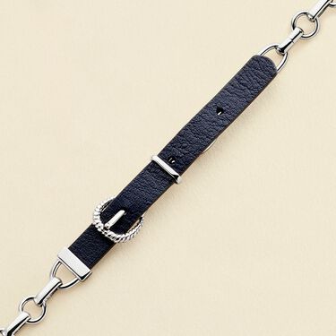 Bracelet souple TWIGGY - Argenté / bleu foncé  - Bracelets  | Agatha