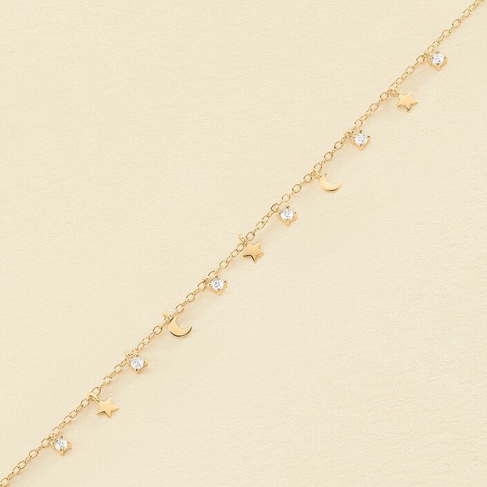 Bracelet souple LUNITAS - Cristal / Doré - Bracelets  | Agatha