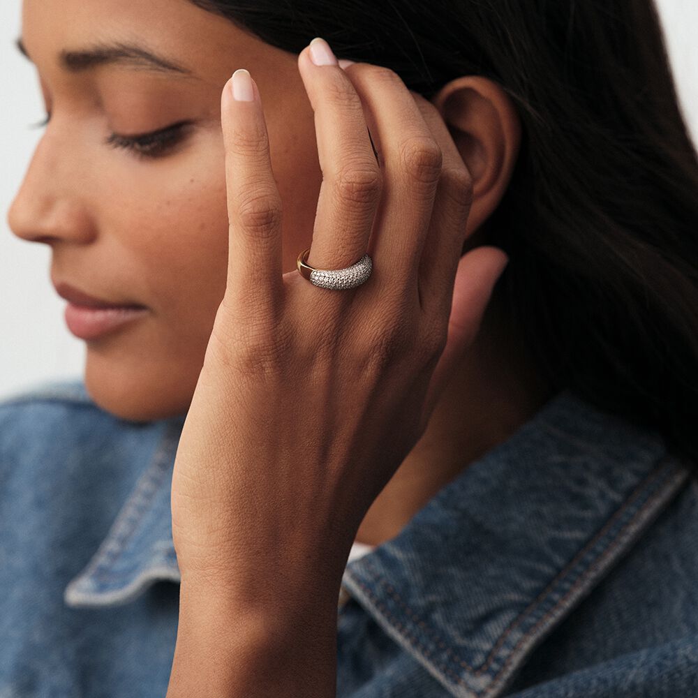 Bague fine LOUIS - Cristal / Doré - Bagues avec pierre  | Agatha