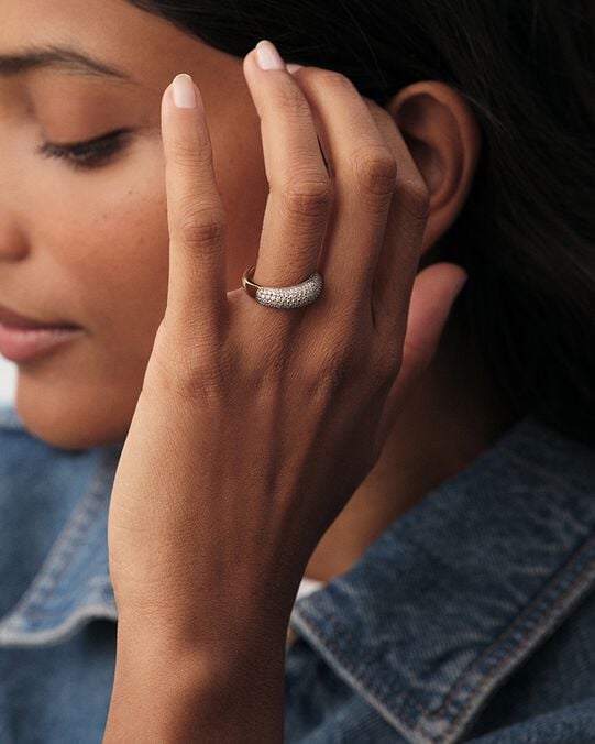 Bague fine LOUIS - Cristal / Doré - Bagues avec pierre  | Agatha Bague fine LOUIS - Cristal / Doré - Bagues avec pierre  | Agatha