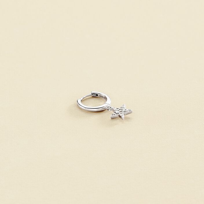 Piercing créole ESTRE - Cristal / Argenté - Piercings  | Agatha