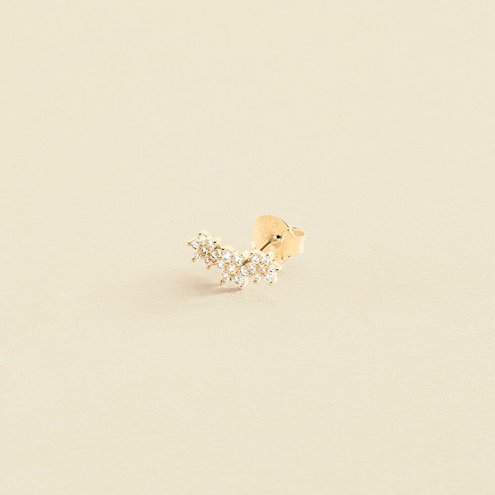Piercing puce TRIOFLOR - Cristal / Doré - Piercings  | Agatha