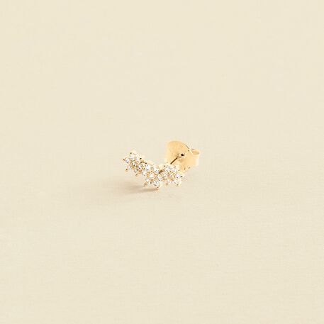 Piercing puce TRIOFLOR - Cristal / Doré - Piercings  | Agatha