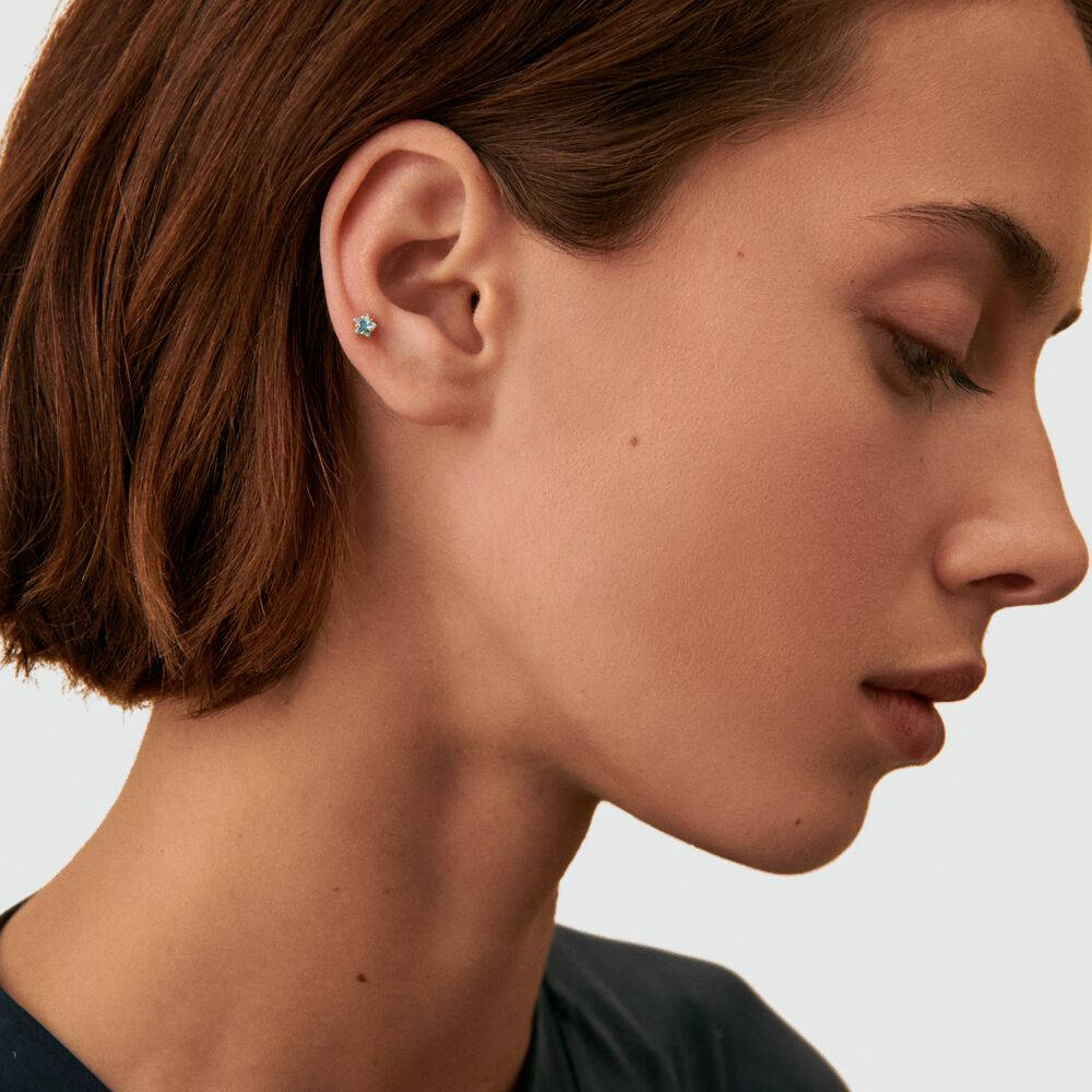 Piercing puce SPACEAGE - Turquoise / Doré - Piercings  | Agatha
