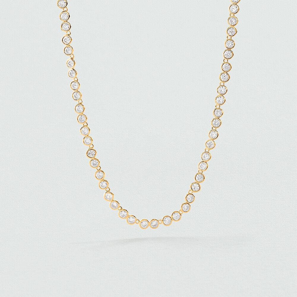 Collier court RIVIERE SAINT GERMAIN - Cristal / Dor&eacute; - Colliers mi-long  | Agatha