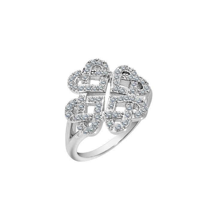 Bague large CISTER - Cristal / Argenté - Bagues  | Agatha