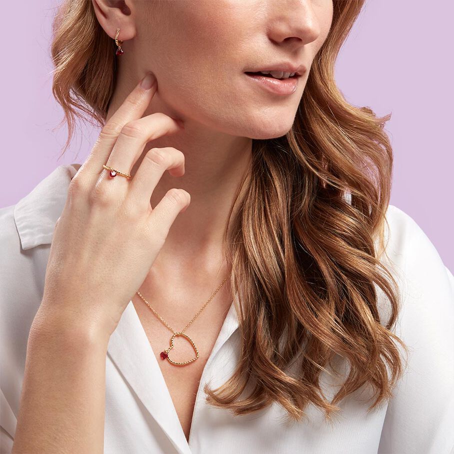 Collier mi-long BEGUIN - Rouge / Doré - Colliers  | Agatha