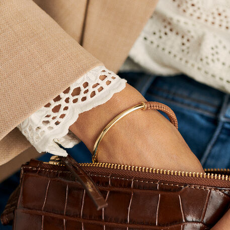 Jonc TWIGGY - Doré / Camel - Bracelets  | Agatha