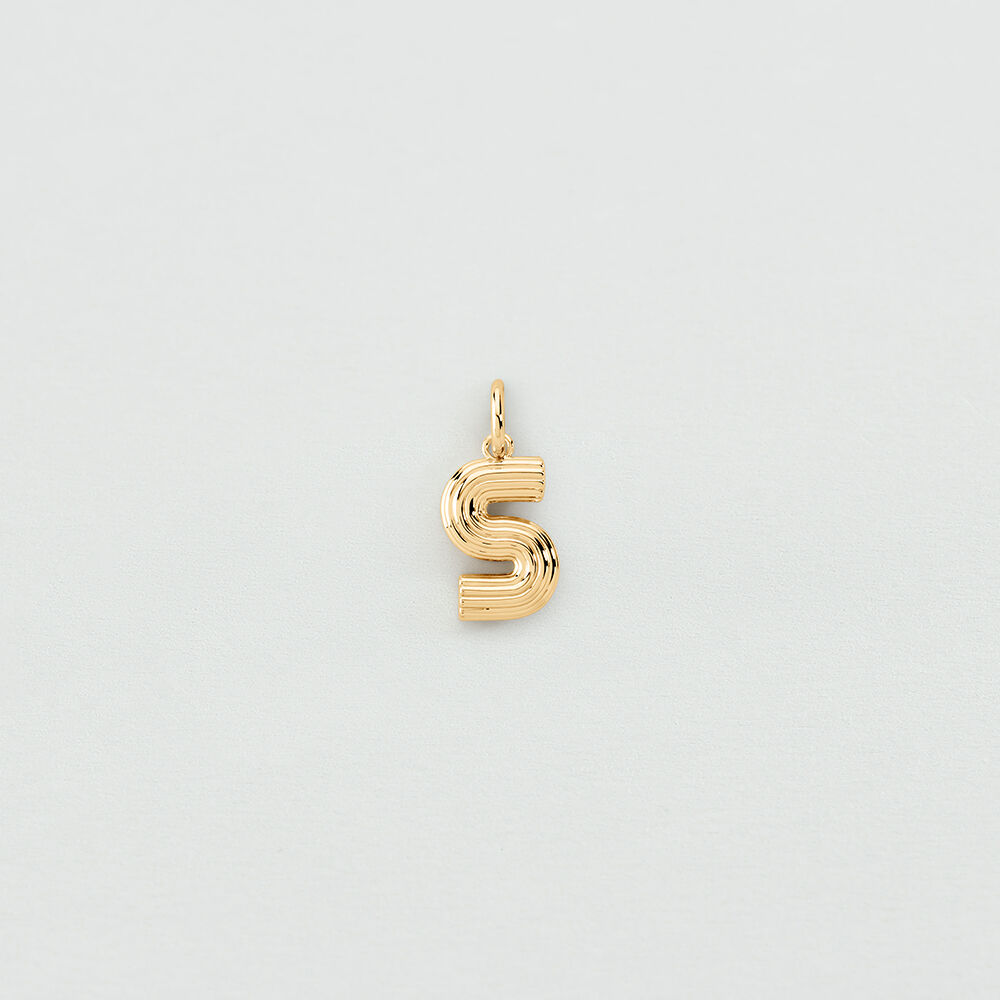 Pendentif LETTRE S - Dor&eacute; - Bijoux  | Agatha
