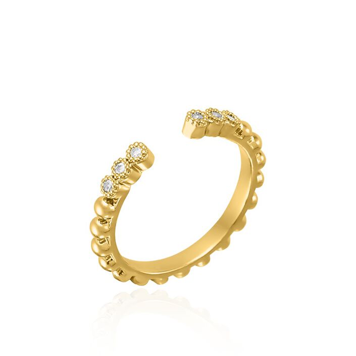 Bague fine LOVE - Cristal / Doré - Bagues  | Agatha