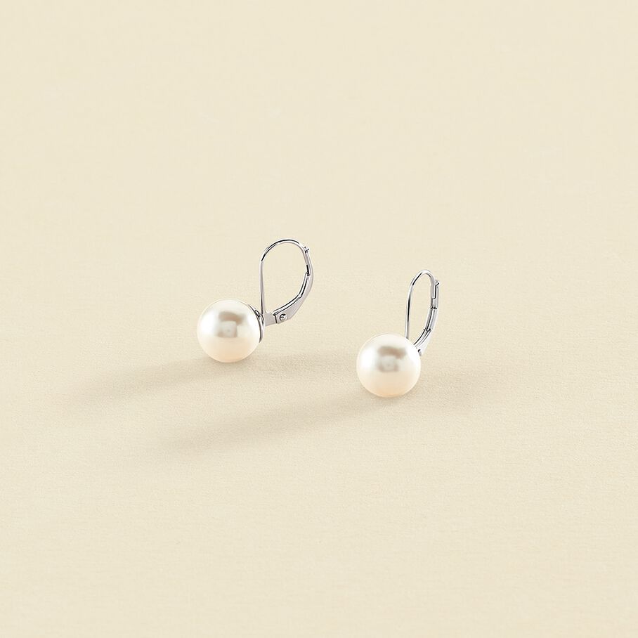 Boucles d'oreilles pendantes PEARLY - Perle / Argenté - Boucles d'oreilles  | Agatha