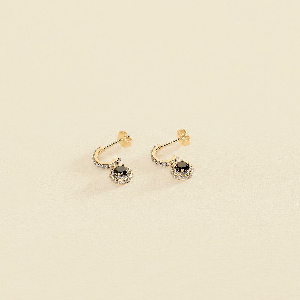 Créoles IMPERIAL - Noir / Doré - Boucles d'oreilles  | Agatha