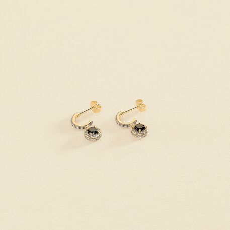 Créoles IMPERIAL - Noir / Doré - Boucles d'oreilles  | Agatha