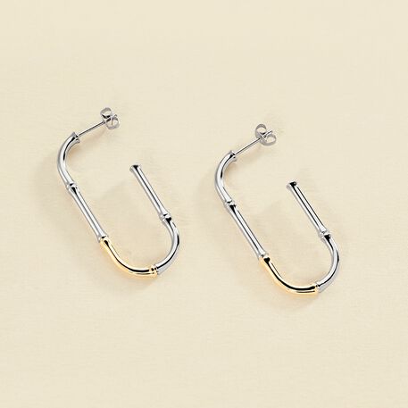 Créoles BAMBOO - Argenté / Doré - Boucles d'oreilles  | Agatha
