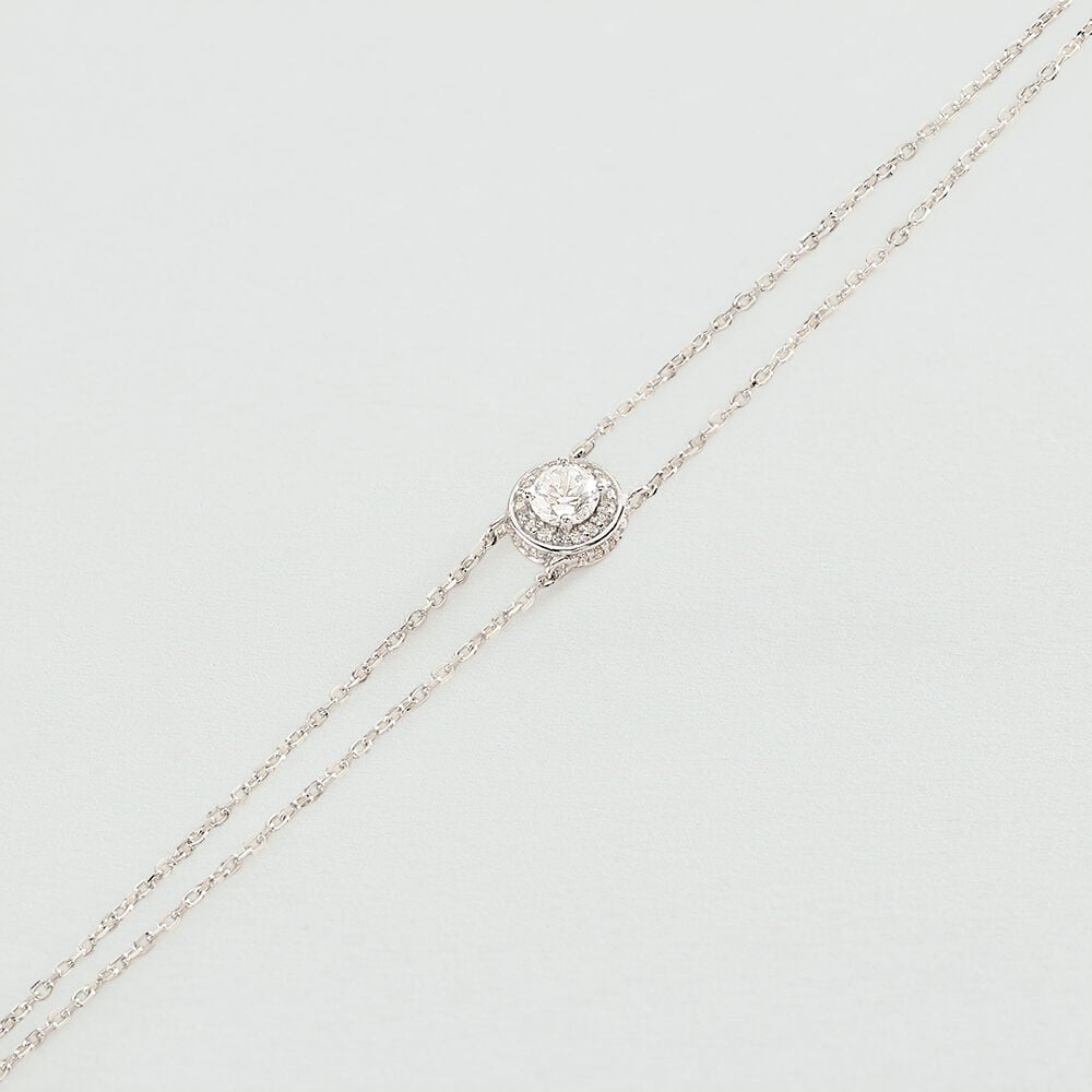 Bracelet souple IMPERIAL - Cristal / Argenté - Bracelets chaîne  | Agatha