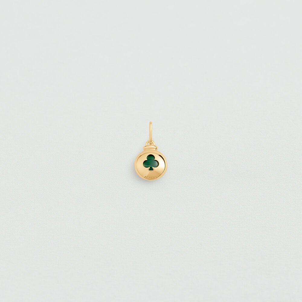 Pendentif TR&Egrave;FLE - Vert / Dor&eacute; - Bijoux  | Agatha