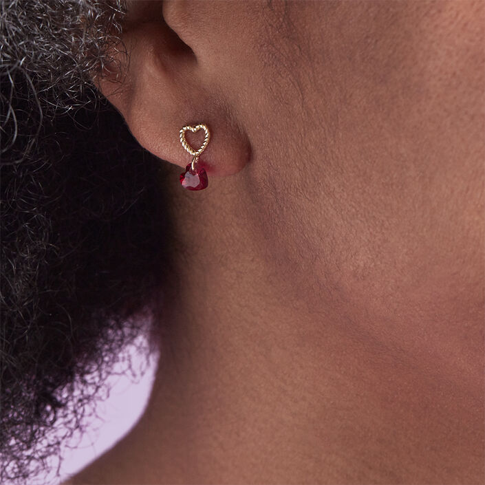 Boucles d'oreilles puces BEGUIN - Rouge / Doré - Boucles d'oreilles puces  | Agatha