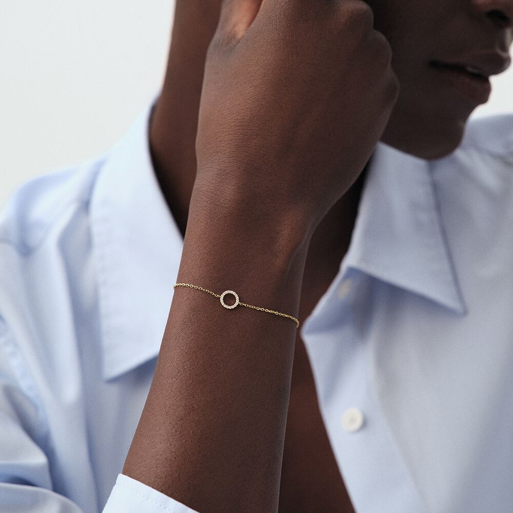 Bracelet souple RONDOU - Cristal / Doré - Bracelets fantaisie  | Agatha