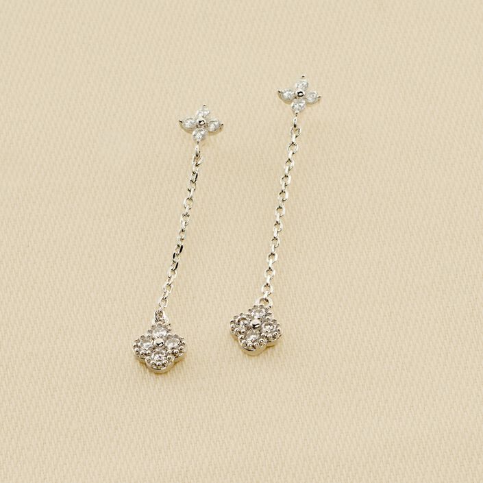 Boucles d'oreilles pendantes BELOVED - Cristal / Argenté - Boucles d'oreilles  | Agatha