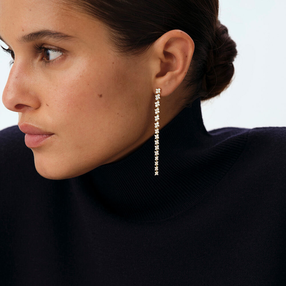 Boucles d'oreilles pendantes BELOVED - Cristal / Dor&eacute; - Boucles d'oreilles pendantes  | Agatha