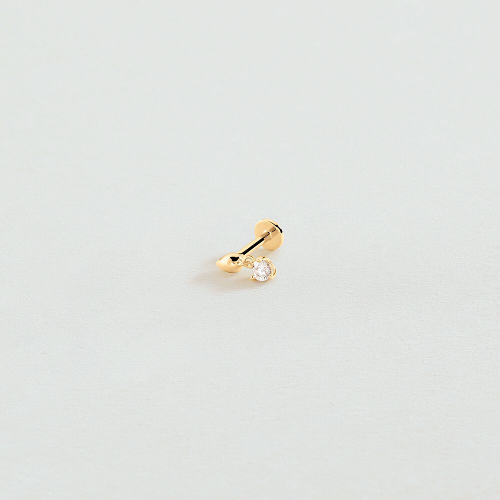Piercing H&eacute;lix & Tragus PERRINE - Cristal / Dor&eacute; - Piercing H&eacute;lix & Tragus  | Agatha