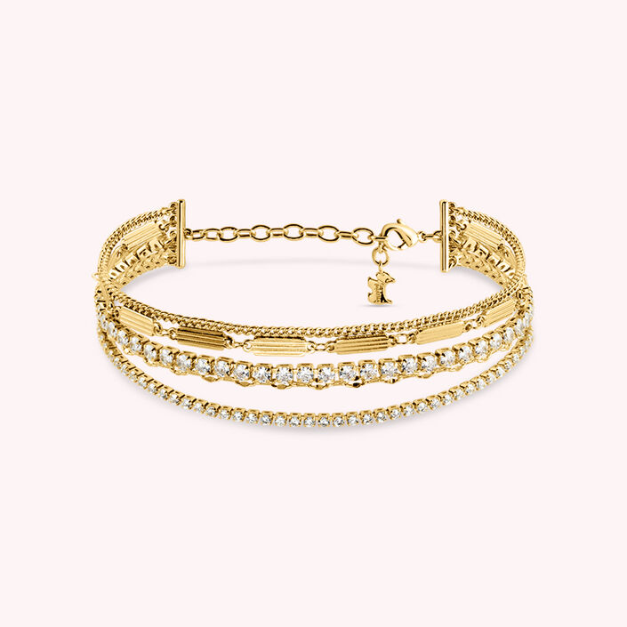Bracelet souple ISIS - Cristal / Doré - Bracelets  | Agatha