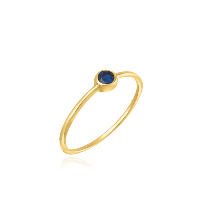 Bague fine BRILLANT - Marine / Doré - Bagues  | Agatha