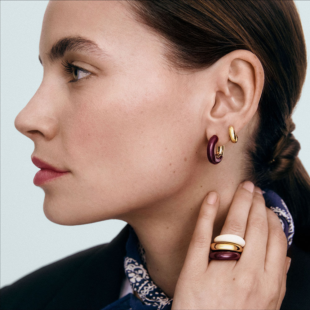 Bague fine LEO - Blanc / Dor&eacute; - Bagues fines  | Agatha