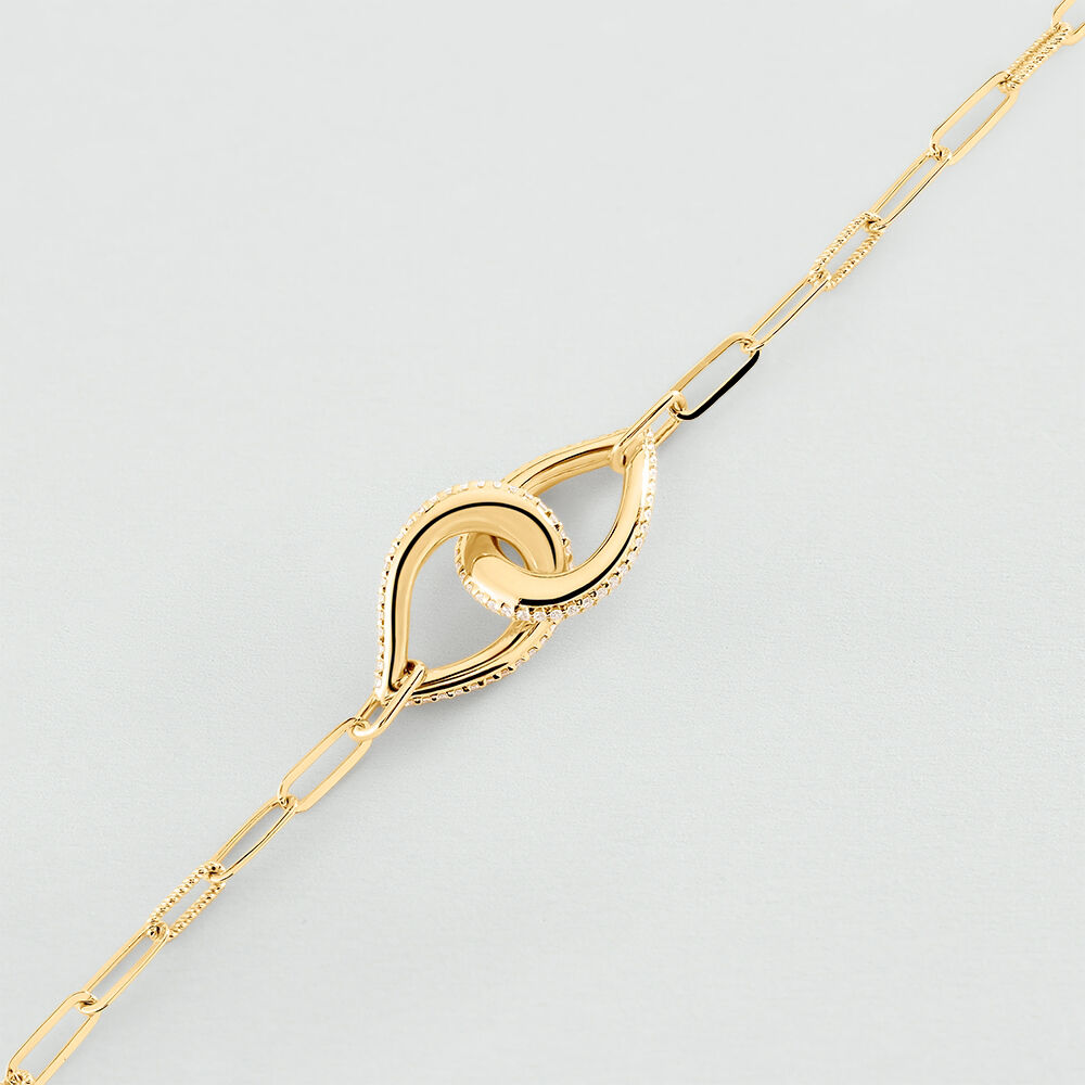 Bracelet souple GEMINI - Cristal / Doré - Bracelets chaîne  | Agatha