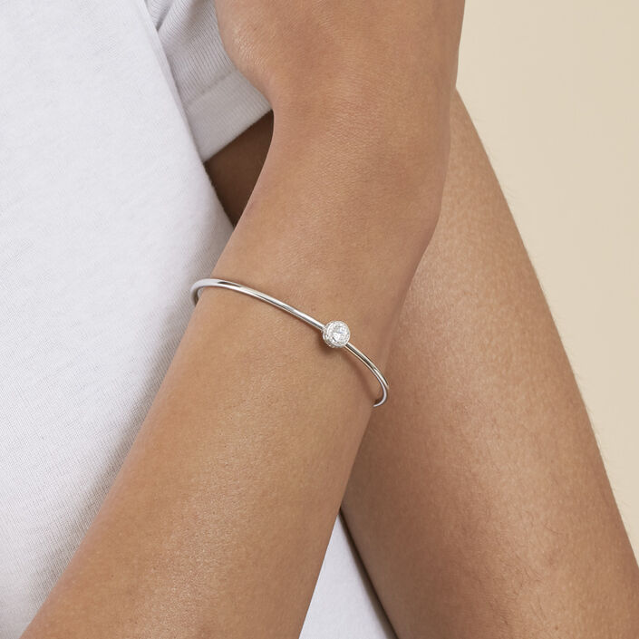 Jonc IMPERIAL - Cristal / Argenté - Bracelets  | Agatha
