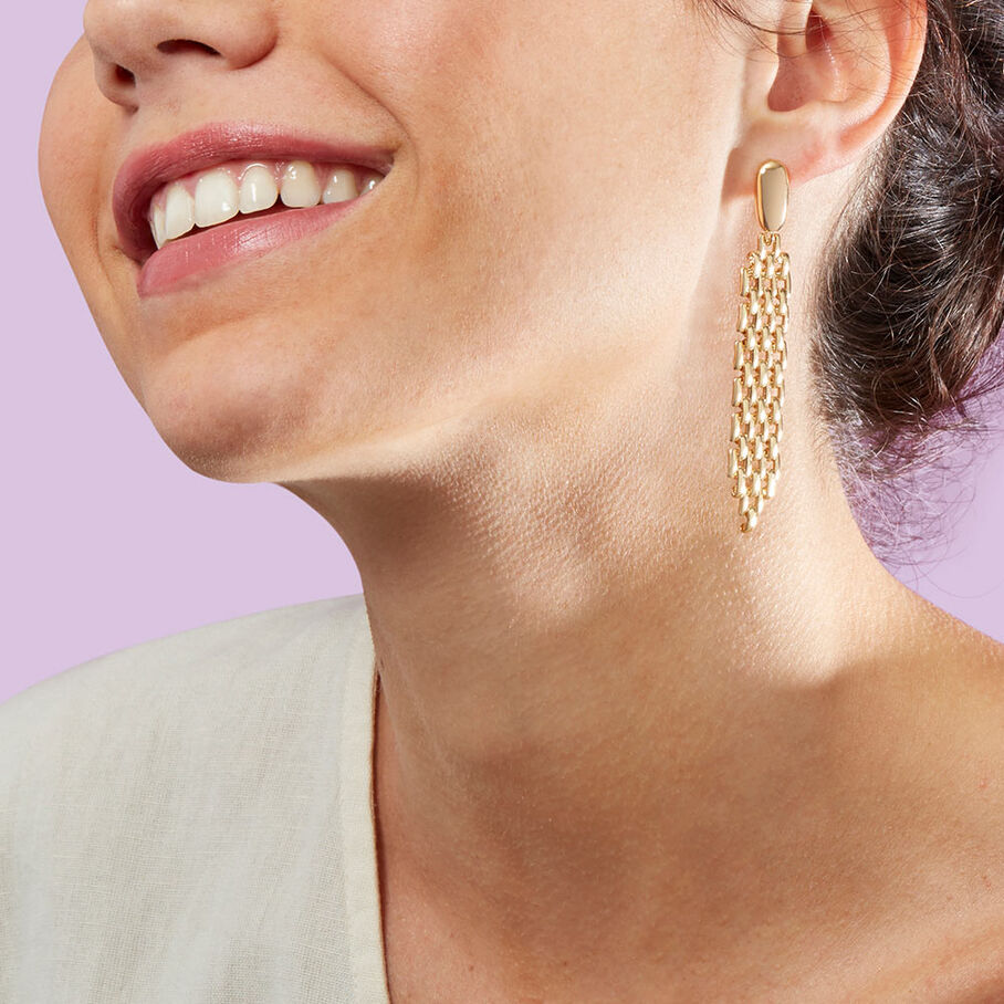 Boucles d'oreilles pendantes MINUIT - Doré - Boucles d'oreilles  | Agatha