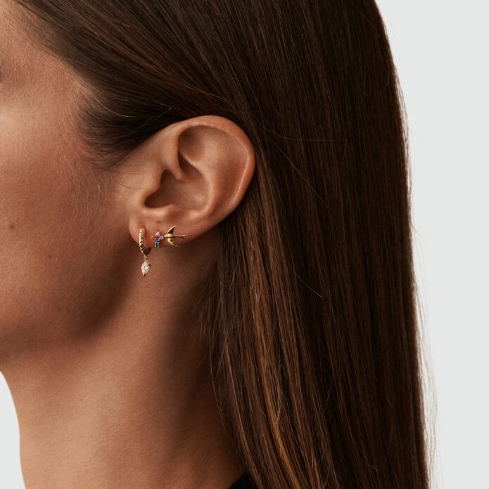 Piercing puce CROSS - Multicolore / Doré - Piercings  | Agatha