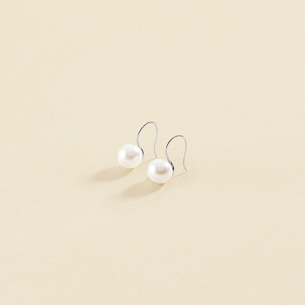 Boucles d'oreilles pendantes EAR7PEARLY - Perle / Argenté - Boucles d'oreilles  | Agatha